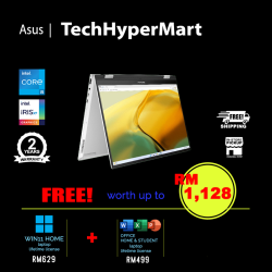 Asus Zenbook Flip UP3404V-AKN065WS 14" Laptop/ Notebook (i5-1340P, 16GB, 512GB, Intel Iris Xe, W11H, Off H&S, Touchscreen)