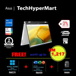 Asus Zenbook Flip UP3404V-AKN181WS-1-W11-EPP 14" Laptop/ Notebook (i7-1360P, 16GB, 1TB, Intel Iris Xe, W11H, Off H&S, Touchscreen, Pen)