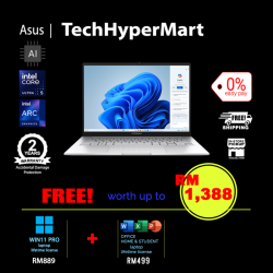 Asus Zenbook UX3405C-APZ146WS-1-W11P-EPP 14" Laptop/ Notebook (Ultra 5 225H, 16GB, 1TB, Intel Arc, W11P, Off Home 2024 + Off 365 Basic, Touchscreen, AI Chip)