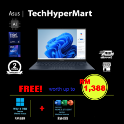 Asus Zenbook UX3405C-APZ148WS-W11P 14" Laptop/ Notebook (Ultra 5 225H, 16GB, 512GB, Intel Arc, W11P, Off Home 2024 + Off 365 Basic, Touchscreen, AI Chip)