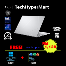 Asus Zenbook UX3405C-APZ346WS 14" Laptop/ Notebook (Ultra 9 285H, 32GB, 1TB, Intel Arc, W11H, Off Home 2024 + Off 365 Basic, Touchscreen, AI Chip)
