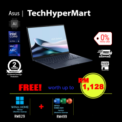 Asus Zenbook UX3405C-AQL248WS-1-W11-EPP 14" Laptop/ Notebook (Ultra 5 225H, 16GB, 1TB, Intel Arc, W11H, Off Home 2024 + Off 365 Basic, Touchscreen, AI Chip)