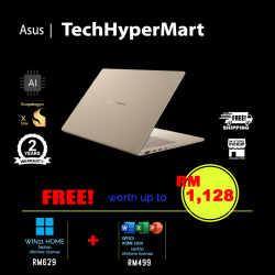 Asus Zenbook A UX3407N-AQD991WS 14" Laptop/ Notebook (Snapdragon X2 Elite X2E88100, 16GB, 512GB, Qualcomm Adreno, W11H, Off Home 2024 + Off 365 Basic, AI Chip)