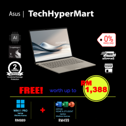 Asus Zenbook A14 UX3407Q-ASB0226WS-2-W11P-EPP 14" Laptop/ Notebook (Snapdragon X X1 26 100, 32GB, 2TB, Qualcomm Adreno, W11P, Off Home 2024 + Off 365 Basic, AI Chip)