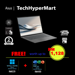 Asus Zenbook A14 UX3407Q-ASB0228WS 14" Laptop/ Notebook (Snapdragon X X1 26 100, 32GB, 1TB, Qualcomm Adreno, W11H, Off Home 2024 + Off 365 Basic, AI Chip)