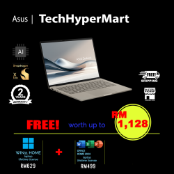 Asus Zenbook A14 UX3407R-AQD0326WS 14" Laptop/ Notebook (Snapdragon X Elite X1E 78 100, 32GB, 1TB, Qualcomm Adreno, W11H, Off Home 2024 + Off 365 Basic, AI Chip)