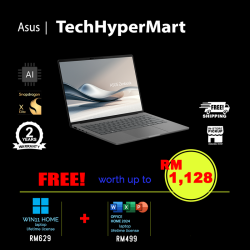 Asus Zenbook A14 UX3407R-AQD0328WS 14" Laptop/ Notebook (Snapdragon X Elite X1E 78 100, 32GB, 1TB, Qualcomm Adreno, W11H, Off Home 2024 + Off 365 Basic, AI Chip)