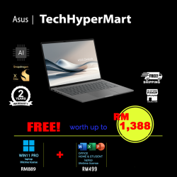 Asus Zenbook A14 UX3407R-AQD0328WS-2-W11P-EPP 14" Laptop/ Notebook (Snapdragon X Elite X1E 78 100, 32GB, 2TB, Qualcomm Adreno, W11P, Off Home 2024 + Off 365 Basic, AI Chip)