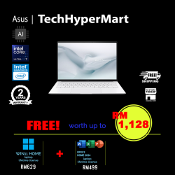 Asus Zenbook UX5406A-ASU449WSP 14" Laptop/ Notebook (Ultra 7 355, 16GB, 1TB, Intel, W11H, Off Home 2024 + Off 365 Basic, Touch, AI)
