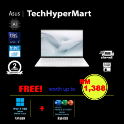 Asus Zenbook UX5406A-ASU449WSP-W11P 14" Laptop/ Notebook (Ultra 7 355, 16GB, 1TB, Intel, W11P, Off Home 2024 + Off 365 Basic, Touch, AI)