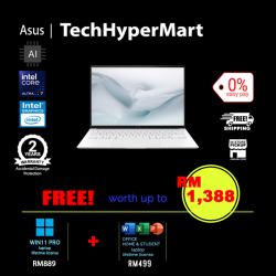 Asus Zenbook UX5406A-ASU449WSP-2-W11P-EPP 14" Laptop/ Notebook (Ultra 7 355, 16GB, 2TB, Intel, W11P, Off Home 2024 + Off 365 Basic, Touch, AI)