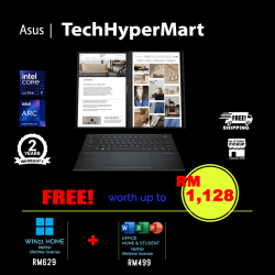 Asus Zenbook Duo UX8406M-APZ032WSM 14" Laptop/ Notebook (Ultra 7 155H, 32GB, 1TB, Intel Arc, W11H, Off H&S + Off 365 Basic, Touchscreen, Pen)