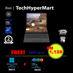 Asus Zenbook Duo UX8407A-ASN358WS 14" Laptop/ Notebook (Ultra X7 358H, 32GB, 1TB, Intel Arc, W11H, Off Home 2024 + Off 365 Basic, Touch, AI)