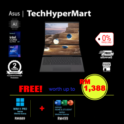Asus Zenbook Duo UX8407A-ASN358WS-2-W11P-EPP 14" Laptop/ Notebook (Ultra X7 358H, 32GB, 2TB, Intel Arc, W11P, Off Home 2024 + Off 365 Basic, Touch, AI)