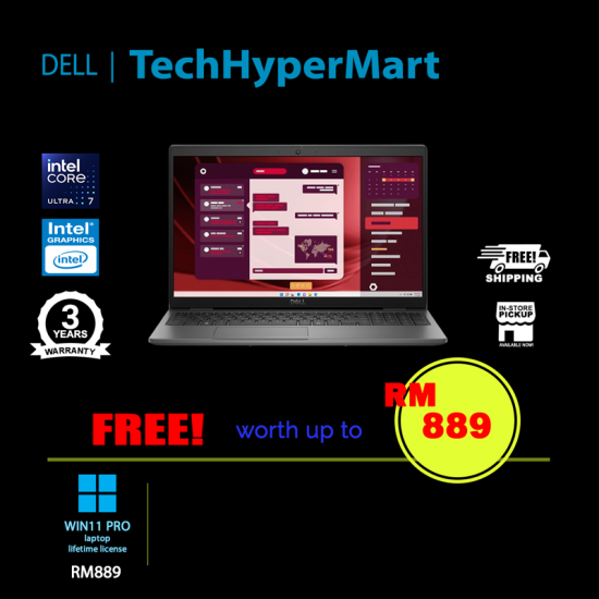 Dell Latitude L3550-U7155-16-512-W11-3 15.6" Laptop/ Notebook (Ultra 7 155U, 16GB, 512GB, Intel, W11P) Dell Latitude L3550-U7155-16-512-W11-3 15.6" Laptop/ Notebook (Ultra 7 155U, 16GB, 512GB, Intel, W11P)