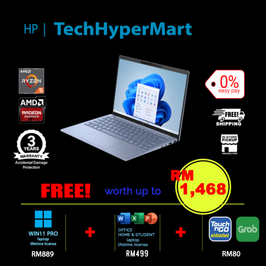 HP Pavilion Aero 13-bg0015AU-1-W11P-EPP 13.3" Laptop/ Notebook (Ryzen 5 8640U, 16GB, 1TB, AMD Radeon, W11P, Off H&S) HP Pavilion Aero 13-bg0015AU-1-W11P-EPP 13.3" Laptop/ Notebook (Ryzen 5 8640U, 16GB, 1TB, AMD Radeon, W11P, Off H&S)
