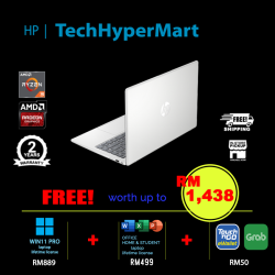 HP 14-em0216AU-W11P 14" Laptop/ Notebook (Ryzen 3 7320U, 8GB, 512GB, AMD Radeon, W11P, Off Home 2024 + Off 365 Basic)