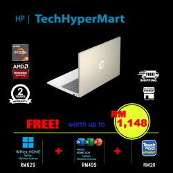 HP 14-em0305AU 14" Laptop/ Notebook (Ryzen 3 7320U, 8GB, 512GB, AMD Radeon, W11H, Off Home 2024 + Off 365 Basic)