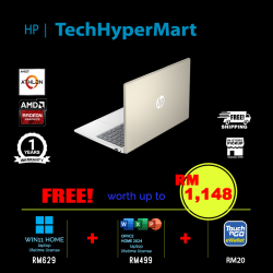 HP 14-em0306AU 14" Laptop/ Notebook (Athlon Silver 7120U, 8GB, 512GB, AMD Radeon, W11H, Off Home 2024 + Off 365 Basic)
