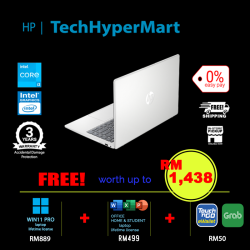 HP 14-ep0301TU-1-W11P-EPP 14" Laptop/ Notebook (i3-N305, 8GB, 1TB, Intel, W11P, Off Home 2024 + Off 365 Basic)