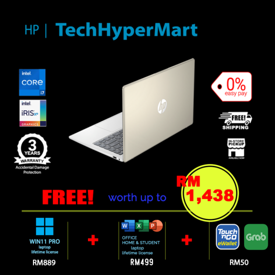 HP 14-ep0307TU-1-W11P-EPP 14" Laptop/ Notebook (i7-1355U, 16GB, 1TB, Intel Iris Xe, W11P, Off Home 2024 + Off 365 Basic) HP 14-ep0307TU-1-W11P-EPP 14" Laptop/ Notebook (i7-1355U, 16GB, 1TB, Intel Iris Xe, W11P, Off Home 2024 + Off 365 Basic)