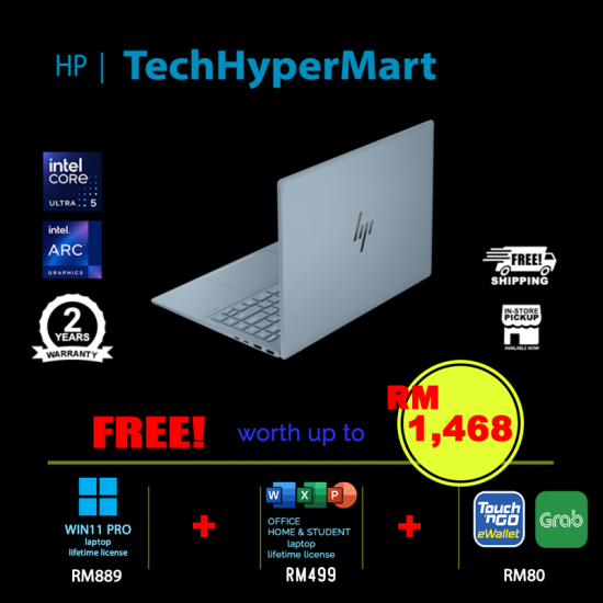 HP Pavilion Plus 14-ew1115TU-W11P 14" Laptop/ Notebook (Ultra 5 125H, 16GB, 512GB, Intel Arc, W11P, Off Home 2024 + Off 365 Basic) HP Pavilion Plus 14-ew1115TU-W11P 14" Laptop/ Notebook (Ultra 5 125H, 16GB, 512GB, Intel Arc, W11P, Off Home 2024 + Off 365 Basic)