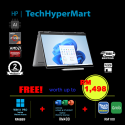 HP Envy x360 14-fa0128AU-W11P 14" Laptop/ Notebook (Ryzen 5 8640HS, 16GB, 512GB, AMD Radeon, W11P, Off Home 2024 + Off 365 Basic, Touchscreen, Pen, AI Chip)