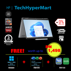 HP Envy x360 14-fa0128AU-1-W11P-EPP 14" Laptop/ Notebook (Ryzen 5 8640HS, 16GB, 1TB, AMD Radeon, W11P, Off Home 2024 + Off 365 Basic, Touchscreen, Pen, AI Chip)