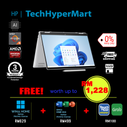 HP Envy x360 14-fa0129AU-1-W11-EPP 14" Laptop/ Notebook (Ryzen 5 8640HS, 16GB, 1TB, AMD Radeon, W11H, Off Home 2024 + Off 365 Basic, Touchscreen, Pen, AI Chip)