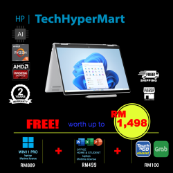 HP Envy x360 14-fa0129AU-W11P 14" Laptop/ Notebook (Ryzen 5 8640HS, 16GB, 512GB, AMD Radeon, W11P, Off Home 2024 + Off 365 Basic, Touchscreen, Pen, AI Chip)
