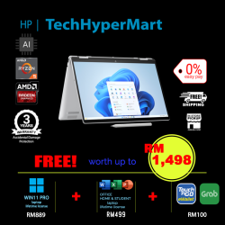 HP Envy x360 14-fa0129AU-1-W11P-EPP 14" Laptop/ Notebook (Ryzen 5 8640HS, 16GB, 1TB, AMD Radeon, W11P, Off Home 2024 + Off 365 Basic, Touchscreen, Pen, AI Chip)