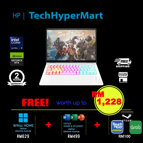 HP Omen Transcend 14-fb0039TX 14" Laptop/ Notebook (Ultra 9 185H, 32GB, 1TB, NV RTX4070, W11H, Off H&S, 120Hz)
