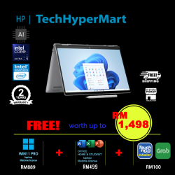 HP Envy x360 14-fc0184TU-W11P 14" Laptop/ Notebook (Ultra 5 125U, 16GB, 512GB, Intel, W11P, Off Home 2024 + Off 365 Basic, Touchscreen, Pen, AI Chip)