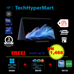 HP OmniBook Ultra Flip 14-fh0084TU-2-W11P-EPP 14" Laptop/ Notebook (Ultra 5 226V, 16GB, 2TB, Intel Arc, W11P, Off Home 2024 + Off 365 Basic, Touchscreen, Pen, AI Chip)
