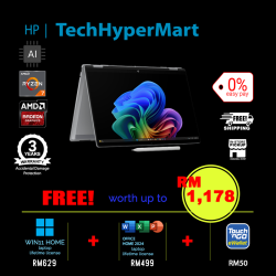 HP OmniBook X FlipNGAI 14-fk0121AU-1-W11-EPP 14" Laptop/ Notebook (Ryzen AI 7 350, 16GB, 1TB, AMD Radeon, W11H, Off Home 2024 + Off 365 Basic, Touch, AI Chip)
