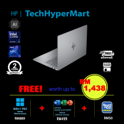 HP OmniBook 7 AI 14-fr0068TU-W11P 14" Laptop/ Notebook (Ultra 5 225H, 16GB, 512GB, Intel Arc, W11P, Off Home 2024 + Off 365 Basic, AI)