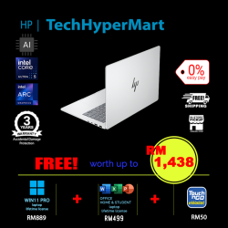 HP OmniBook 7 AI 14-fr0069TU-1-W11P-EPP 14" Laptop/ Notebook (Ultra 5 225H, 16GB, 1TB, Intel Arc, W11P, Off Home 2024 + Off 365 Basic, AI)