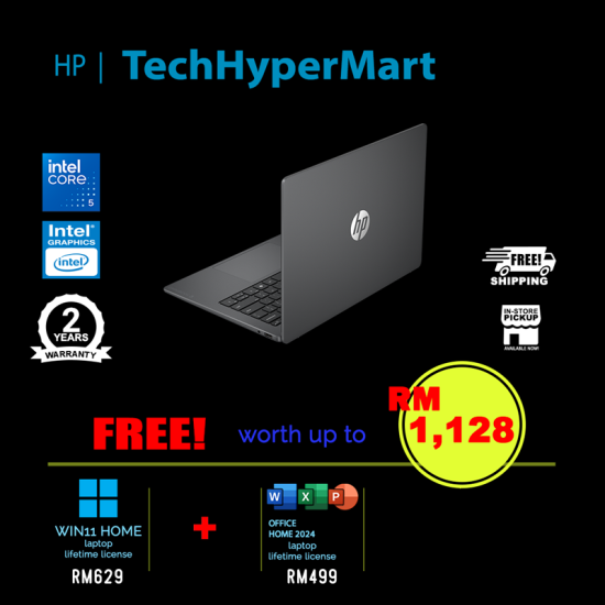 HP OmniBook 3 14-hu0086TU 14" Laptop/ Notebook (Core 5 120U, 8GB, 512GB, Intel, W11H, Off Home 2024 + Off 365 Basic)