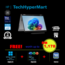 HP OmniBook X Flip 2-in-1 NGAI 14-kb0086TU 14" Laptop/ Notebook (Ultra 5 325, 16GB, 512GB, Intel, W11H, Off Home 2024 + Off 365 Basic, Touch, AI)