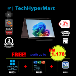 HP OmniBook X Flip 2-in-1 NGAI 14-kc0062AU-1-W11-EPP 14" Laptop/ Notebook (Ryzen AI 7 445, 16GB, 1TB, AMD Radeon, W11H, Off Home 2024 + Off 365 Basic, Touch, AI)