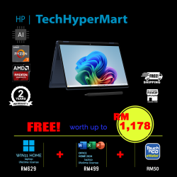 HP OmniBook X Flip 2-in-1 NGAI 14-kc0063AU-W11P 14" Laptop/ Notebook (Ryzen AI 7 445, 16GB, 512GB, AMD Radeon, W11P, Off Home 2024 + Off 365 Basic, Touch, AI)