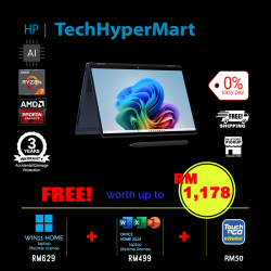 HP OmniBook X Flip 2-in-1 NGAI 14-kc0063AU-1-W11-EPP 14" Laptop/ Notebook (Ryzen AI 7 445, 16GB, 1TB, AMD Radeon, W11H, Off Home 2024 + Off 365 Basic, Touch, AI)