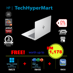 HP OmniBook 7 AI 14-kk0008AU-1-W11-EPP 14" Laptop/ Notebook (Ryzen 5 240, 16GB, 1TB, AMD Radeon, W11H, Off Home 2024 + Off 365 Basic, AI)