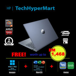 HP Pavilion 15-eh3020AU-W11P 15.6" Laptop/ Notebook (Ryzen 5 7530U, 16GB, 512GB, AMD Radeon, W11P, Off H&S)