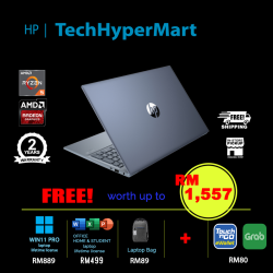 HP Pavilion 15-eh3020AU-32-W11P 15.6" Laptop/ Notebook (Ryzen 5 7530U, 32GB, 512GB, AMD Radeon, W11P, Off H&S)