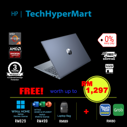 HP Pavilion 15-eh3020AU-32-1-W11-EPP 15.6" Laptop/ Notebook (Ryzen 5 7530U, 32GB, 1TB, AMD Radeon, W11H, Off H&S)