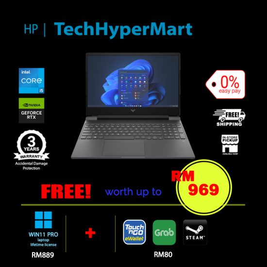 HP Victus 15-fa1232TX-16-1-W11P-EPP 15.6" Laptop/ Notebook (i5-12450H, 16GB, 1TB, NV RTX4050, W11P, 144Hz) HP Victus 15-fa1232TX-16-1-W11P-EPP 15.6" Laptop/ Notebook (i5-12450H, 16GB, 1TB, NV RTX4050, W11P, 144Hz)