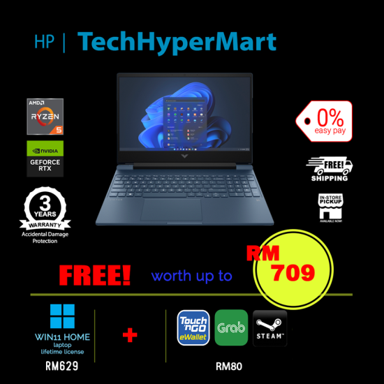 HP Victus 15-fb1047AX-24-1-W11-EPP 15.6" Laptop/ Notebook (Ryzen 5 7535HS, 24GB, 1TB, NV RTX2050, W11H, 144Hz) HP Victus 15-fb1047AX-24-1-W11-EPP 15.6" Laptop/ Notebook (Ryzen 5 7535HS, 24GB, 1TB, NV RTX2050, W11H, 144Hz)