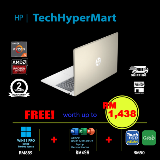 HP 15-fc0374AU-24-W11P 15.6" Laptop/ Notebook (Ryzen 5 7430U, 24GB, 512GB, AMD Radeon, W11P, Off Home 2024 + Off 365 Basic) HP 15-fc0374AU-24-W11P 15.6" Laptop/ Notebook (Ryzen 5 7430U, 24GB, 512GB, AMD Radeon, W11P, Off Home 2024 + Off 365 Basic)