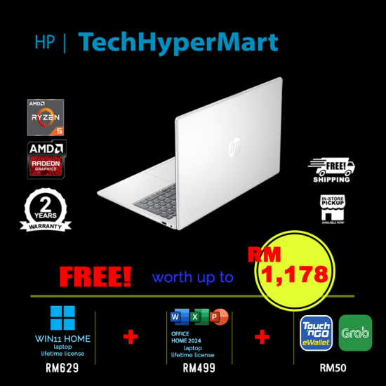 HP 15-fc0375AU-24-W11 15.6" Laptop/ Notebook (Ryzen 5 7430U, 24GB, 512GB, AMD Radeon, W11H, Off Home 2024 + Off 365 Basic) HP 15-fc0375AU-24-W11 15.6" Laptop/ Notebook (Ryzen 5 7430U, 24GB, 512GB, AMD Radeon, W11H, Off Home 2024 + Off 365 Basic)